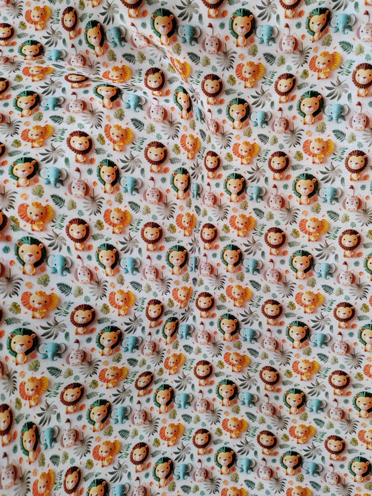 Bavlněné plátno se zvířátky safari